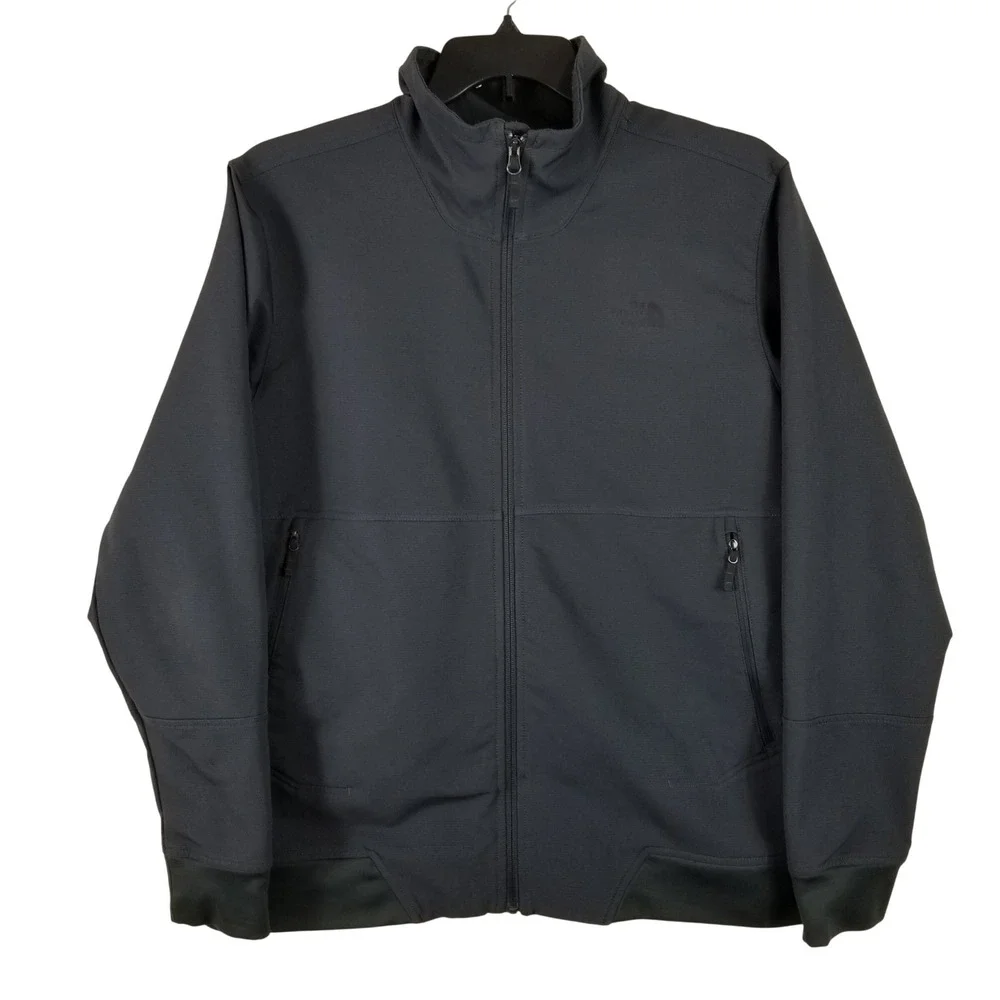 The North Face Mens Apex Bionic‎ Softshell Jacket Gray Full Zip Size L Large